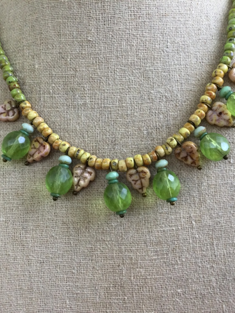Mother’s Day Pastel Picasso Beads Necklace…handmade